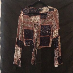 Bohemian tie crop top